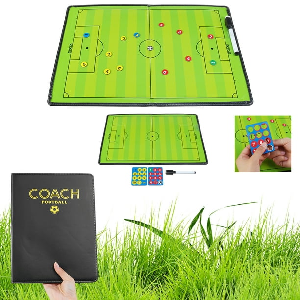 Folding Magnetic Football Coaching Board Football Coach Tactics Book 
